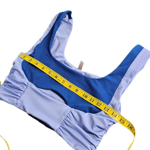 Free People Movement Cut Out Front Cropped Ruched Sports Top, Purple Size Large - Picture 2 of 7